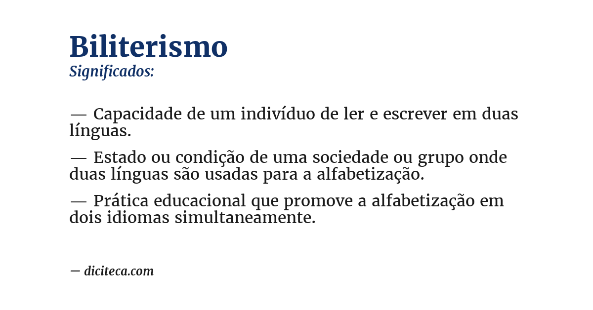 Significado de biliterismo