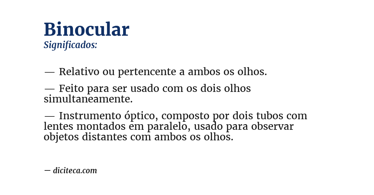 Significado de binocular