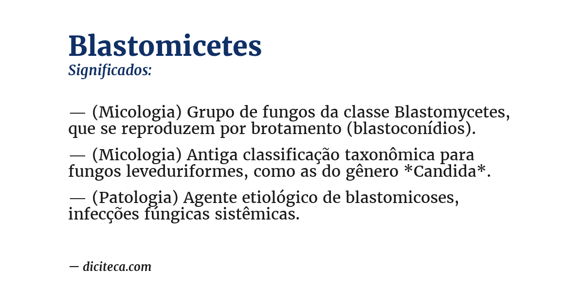 Significado de blastomicetes