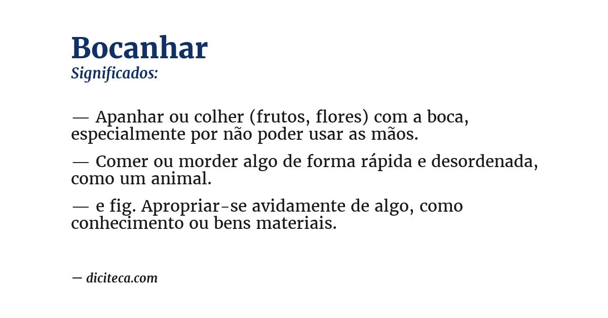 Significado de bocanhar