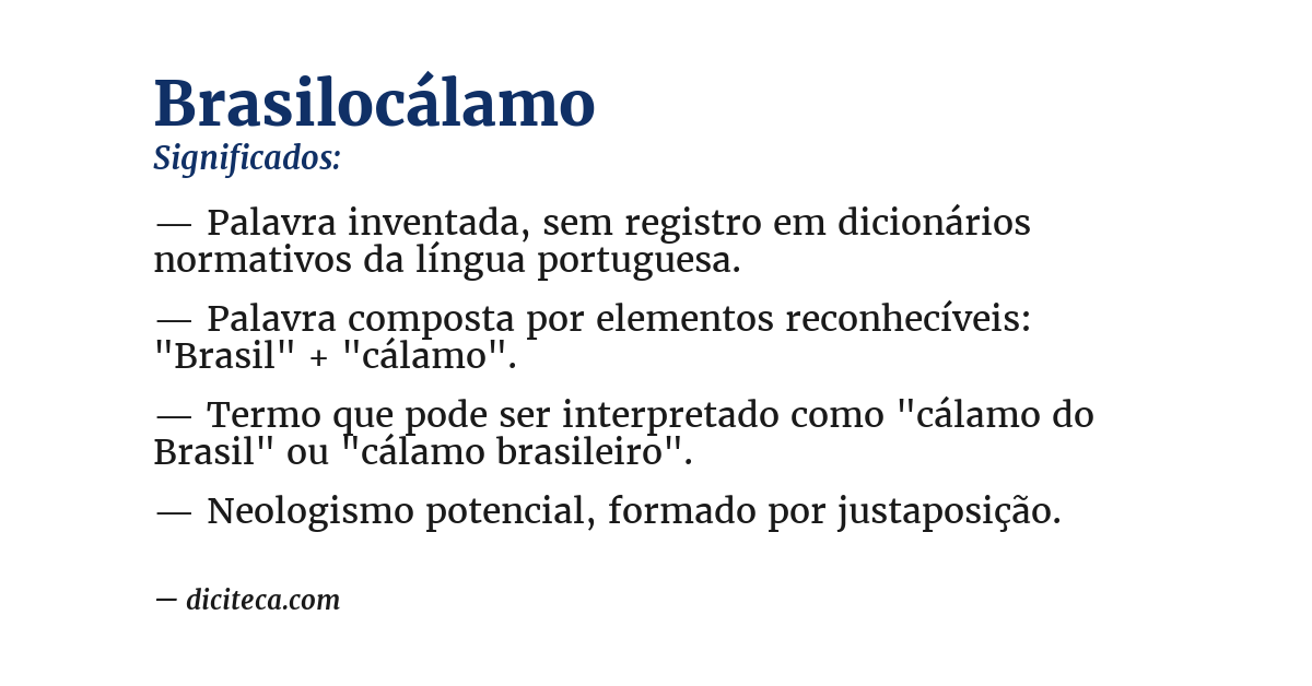 Significado de brasilocálamo
