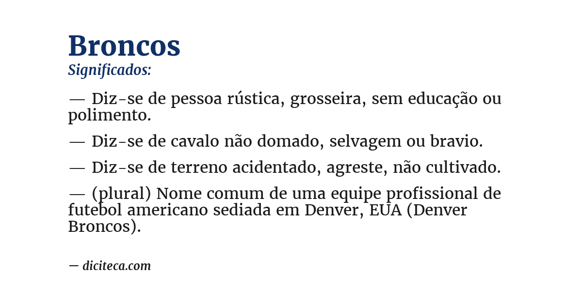 Significado de broncos