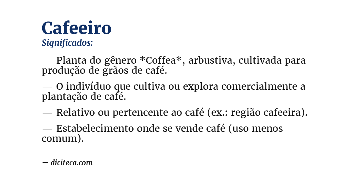 Significado de cafeeiro