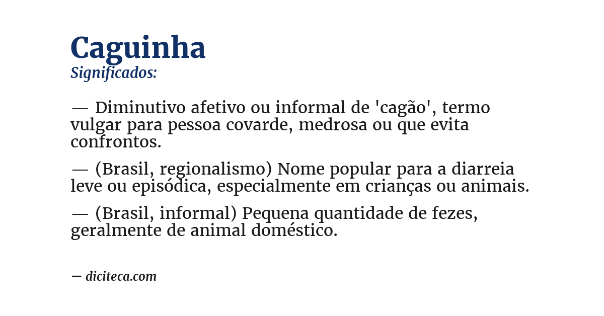 Significado de caguinha