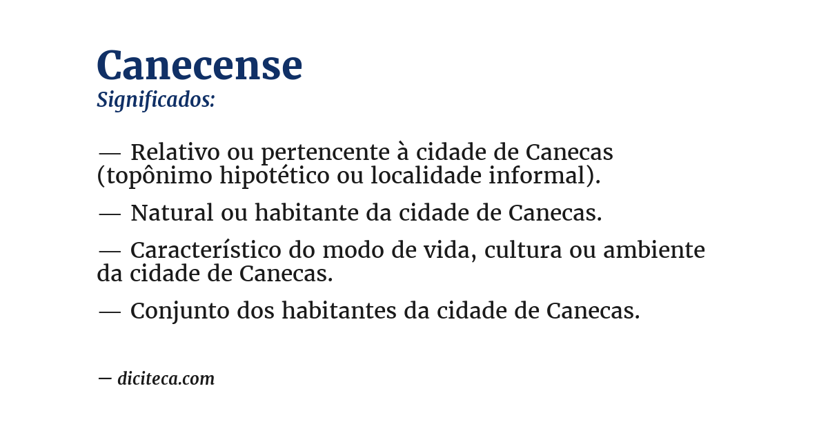 Significado de canecense