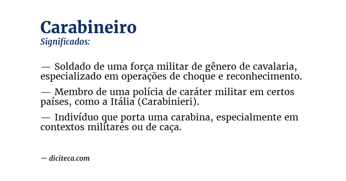 Significado de carabineiro