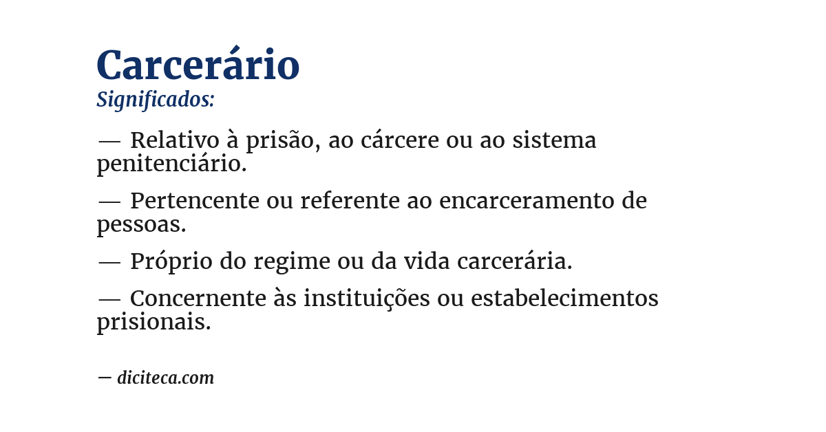 Significado de carcerário