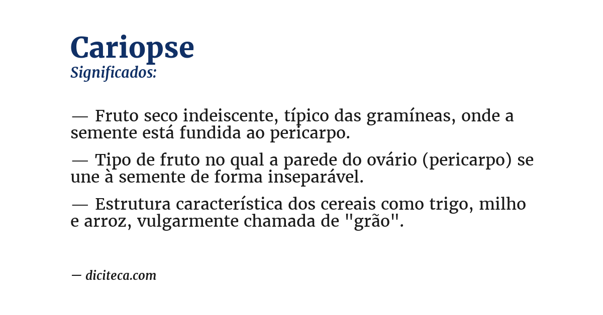 Significado de cariopse