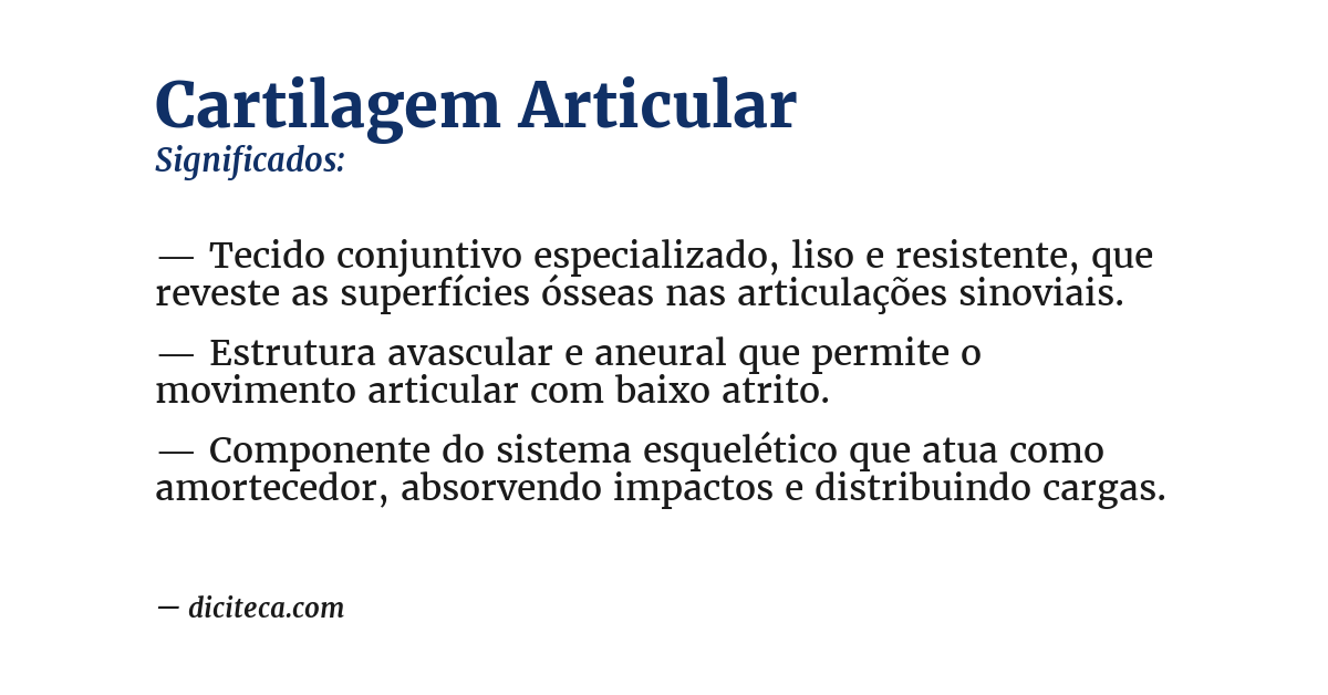 Significado de cartilagem articular