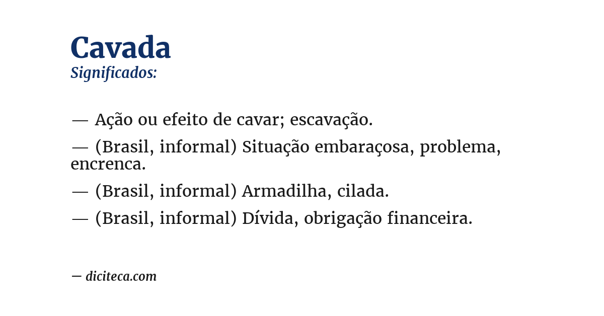 Significado de cavada
