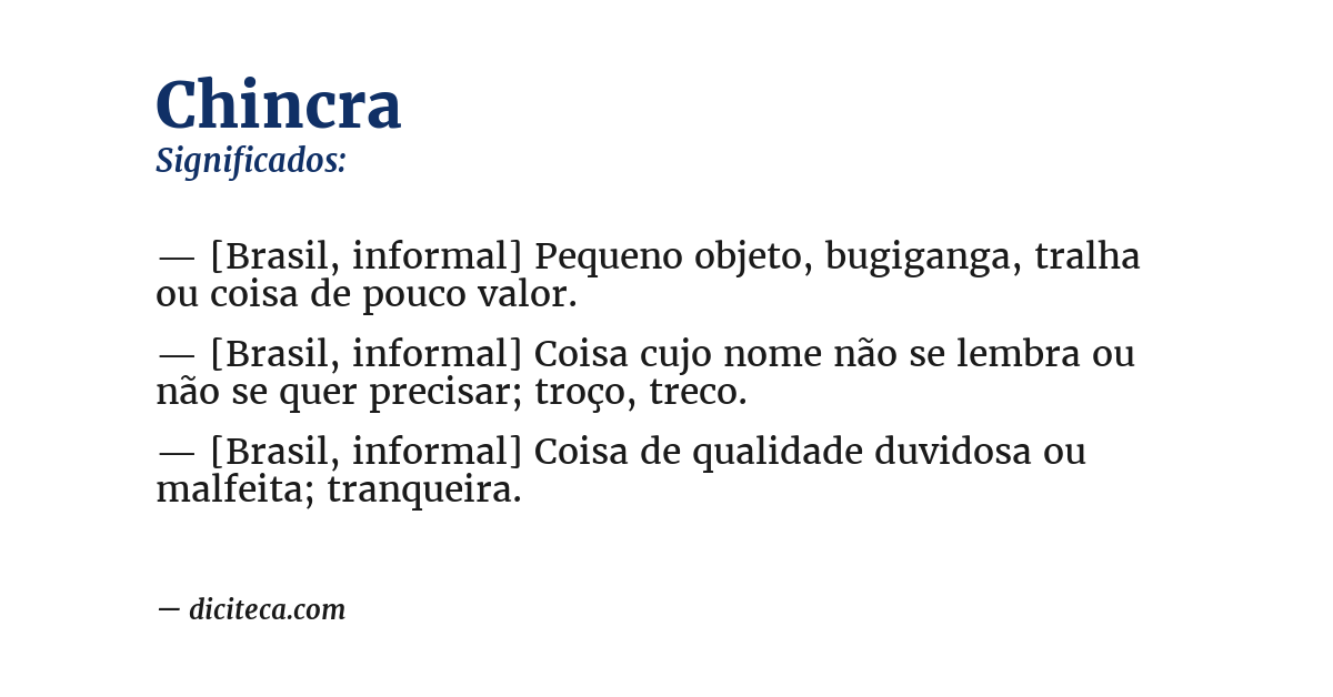 Significado de chincra