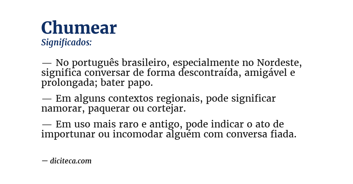 Significado de chumear