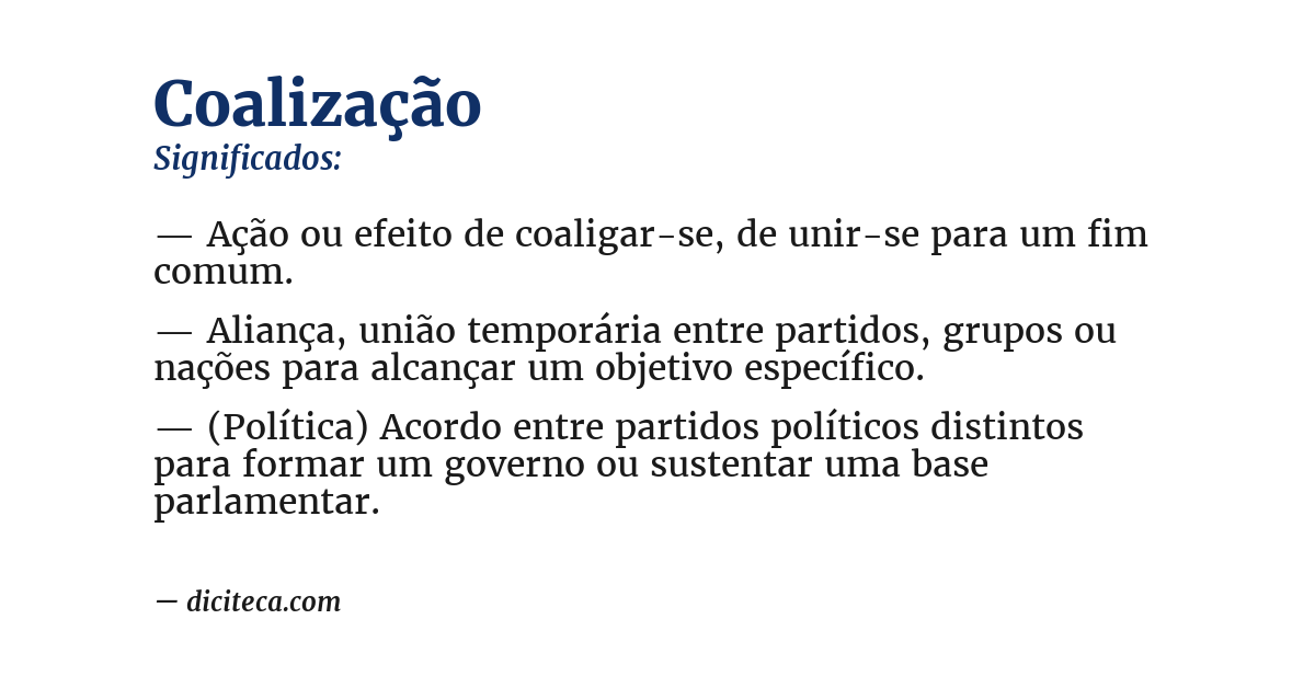 Significado de coalização