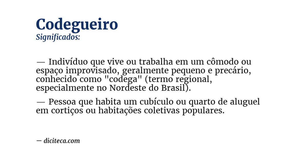 Significado de codegueiro
