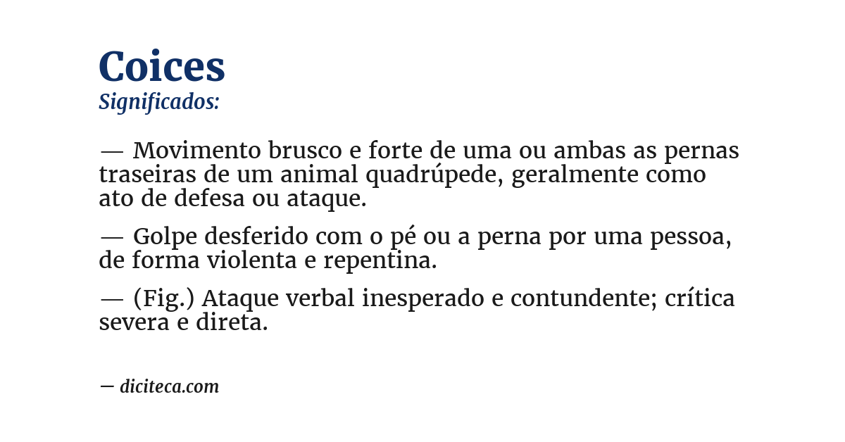 Significado de coices