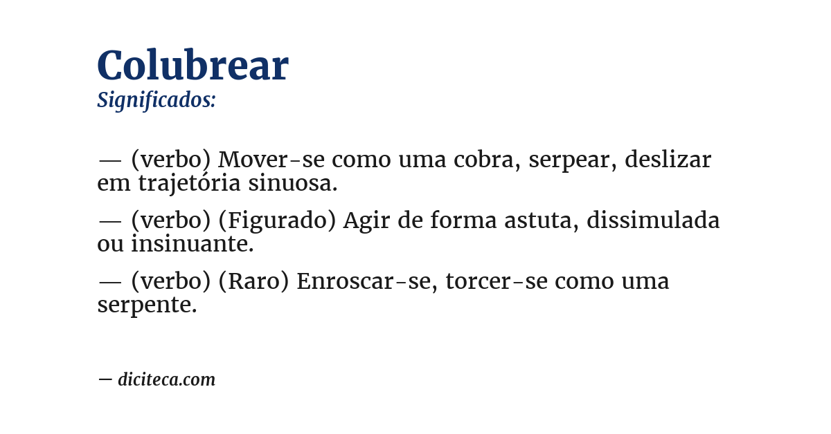 Significado de colubrear