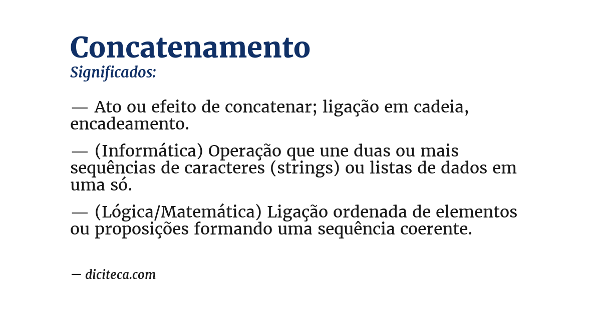 Significado de concatenamento