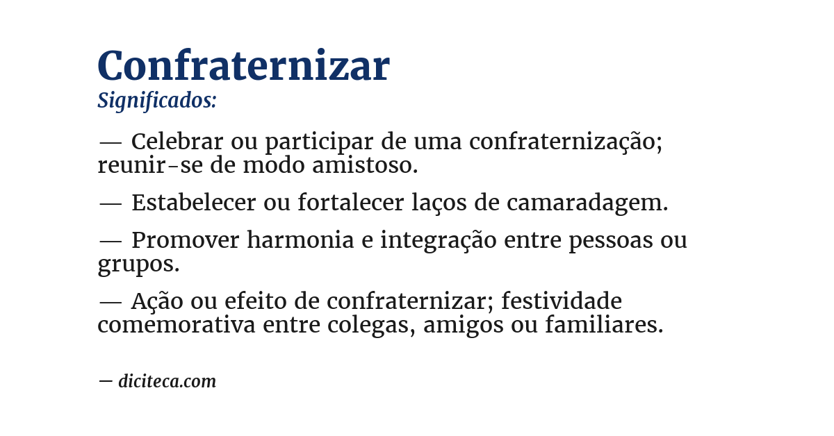 Significado de confraternizar