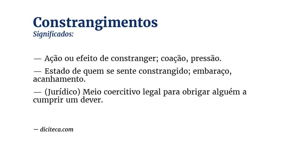 Significado de constrangimentos
