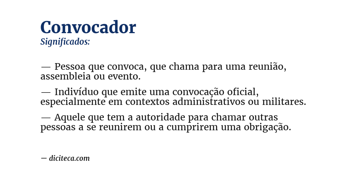 Significado de convocador