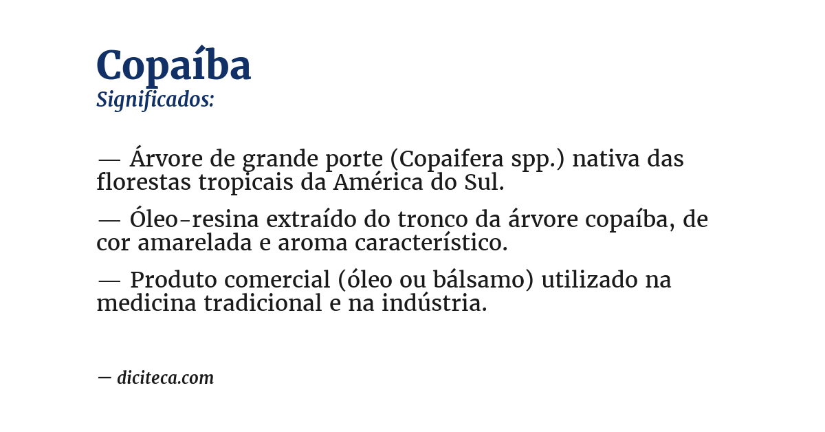 Significado de copaíba