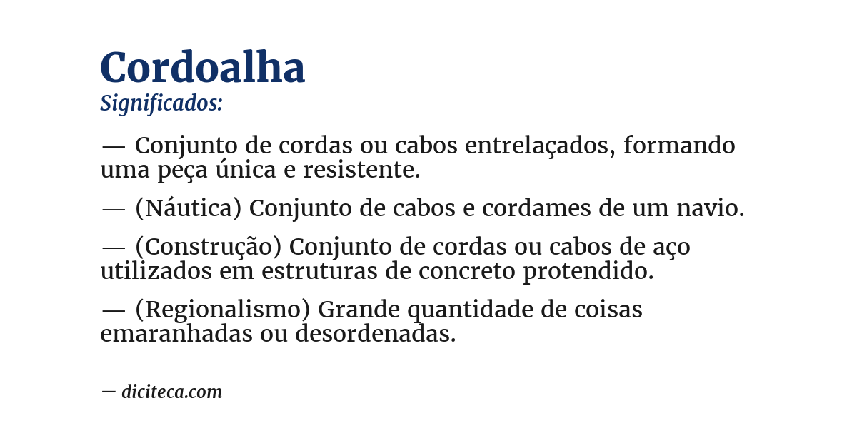 Significado de cordoalha
