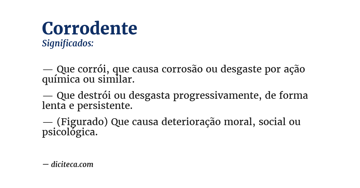 Significado de corrodente