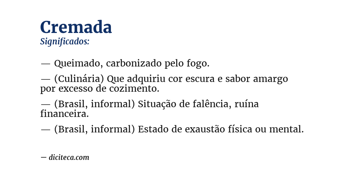 Significado de cremada