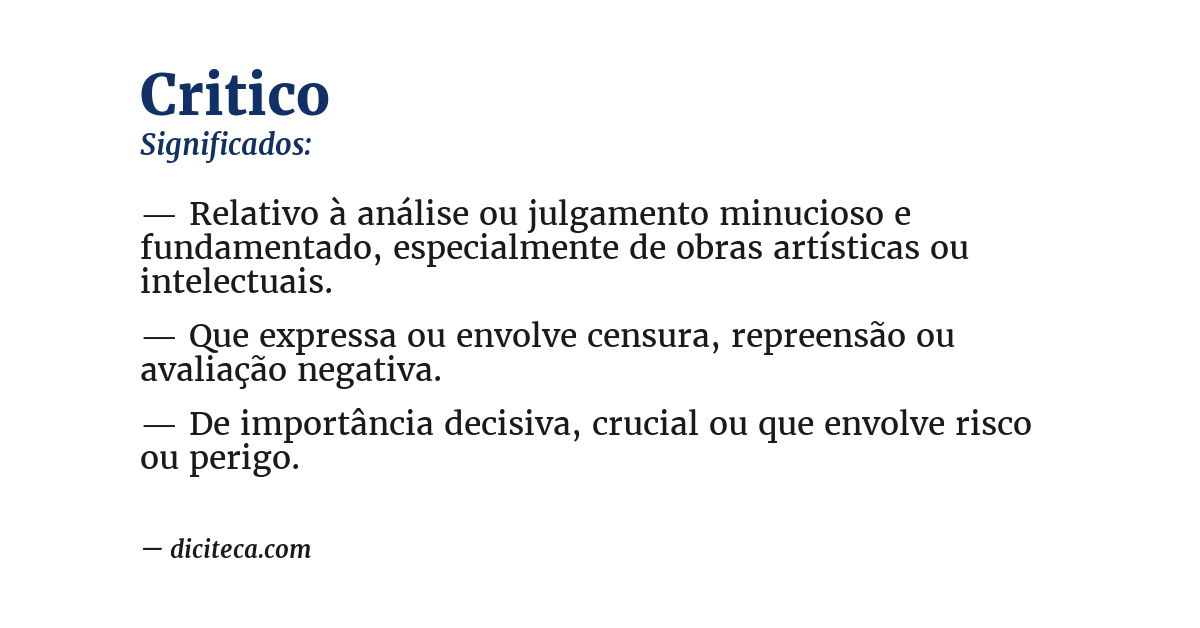 Significado de critico