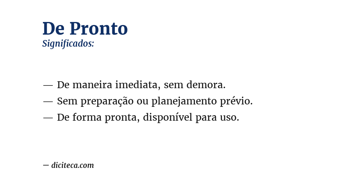 Significado de de pronto