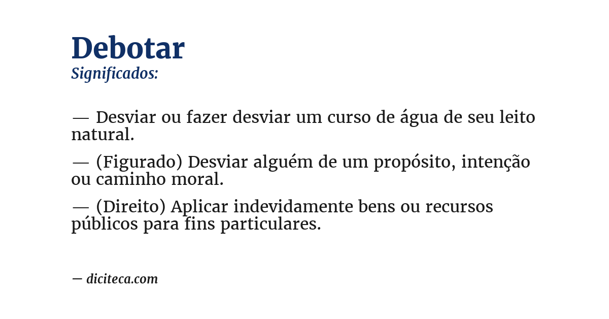 Significado de debotar