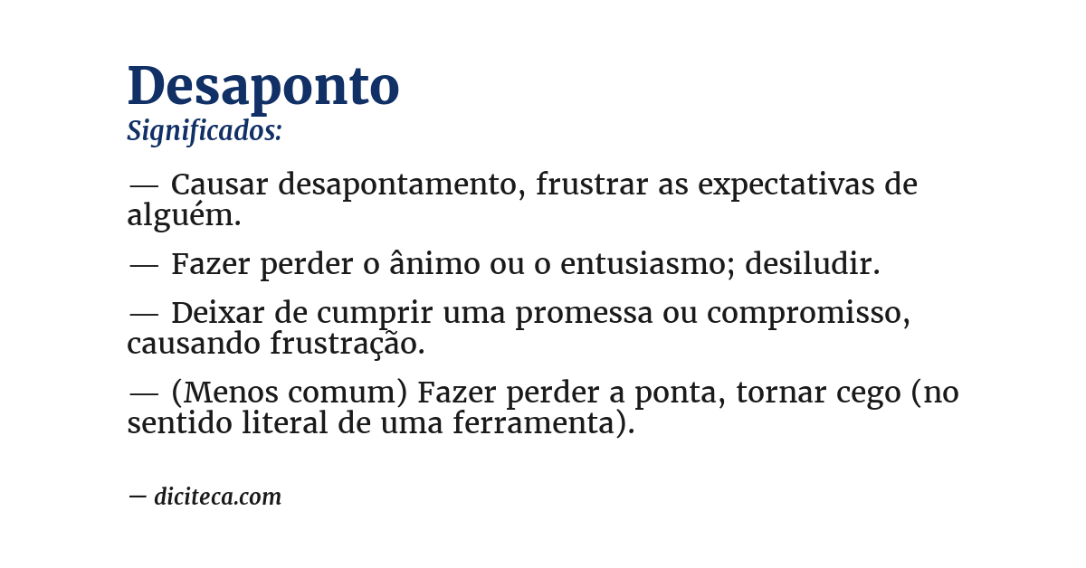 Significado de desaponto