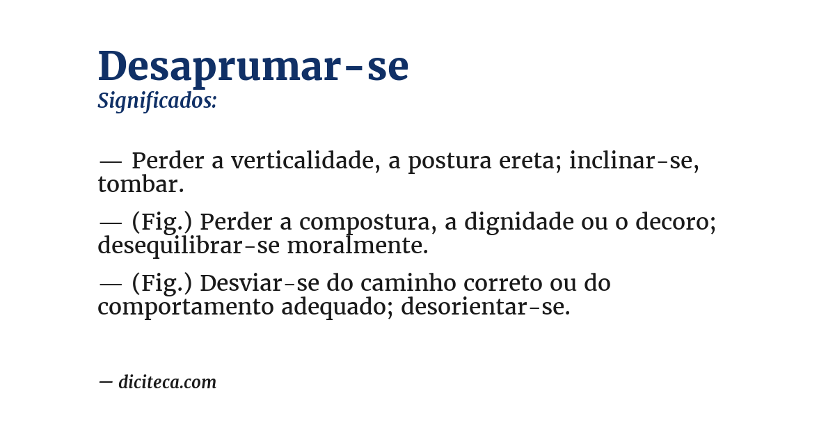 Significado de desaprumar-se
