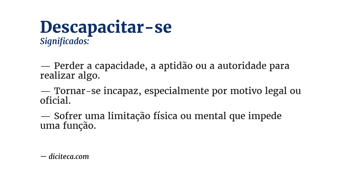 Significado de descapacitar-se