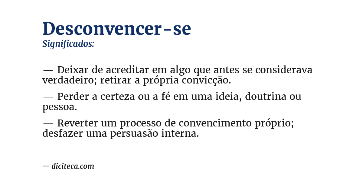 Significado de desconvencer-se
