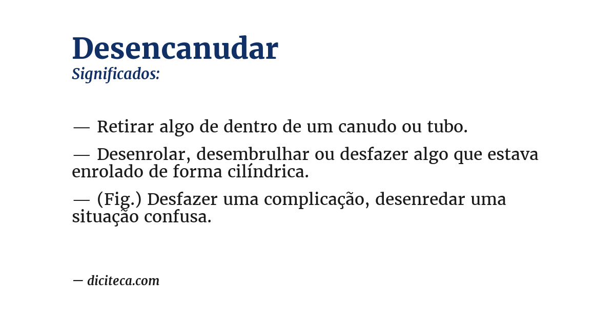 Significado de desencanudar