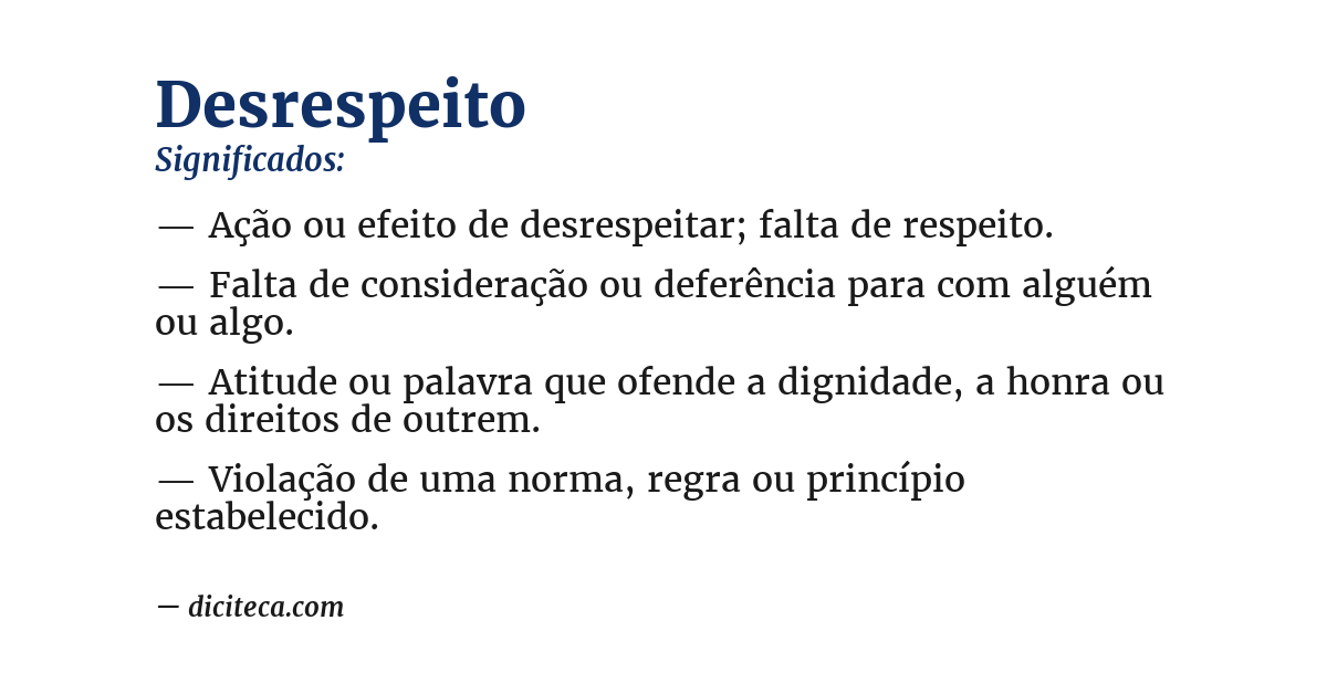 Significado de desrespeito