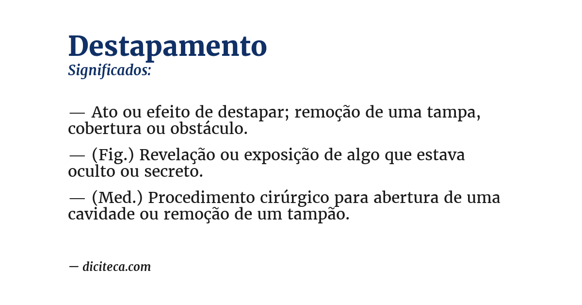 Significado de destapamento