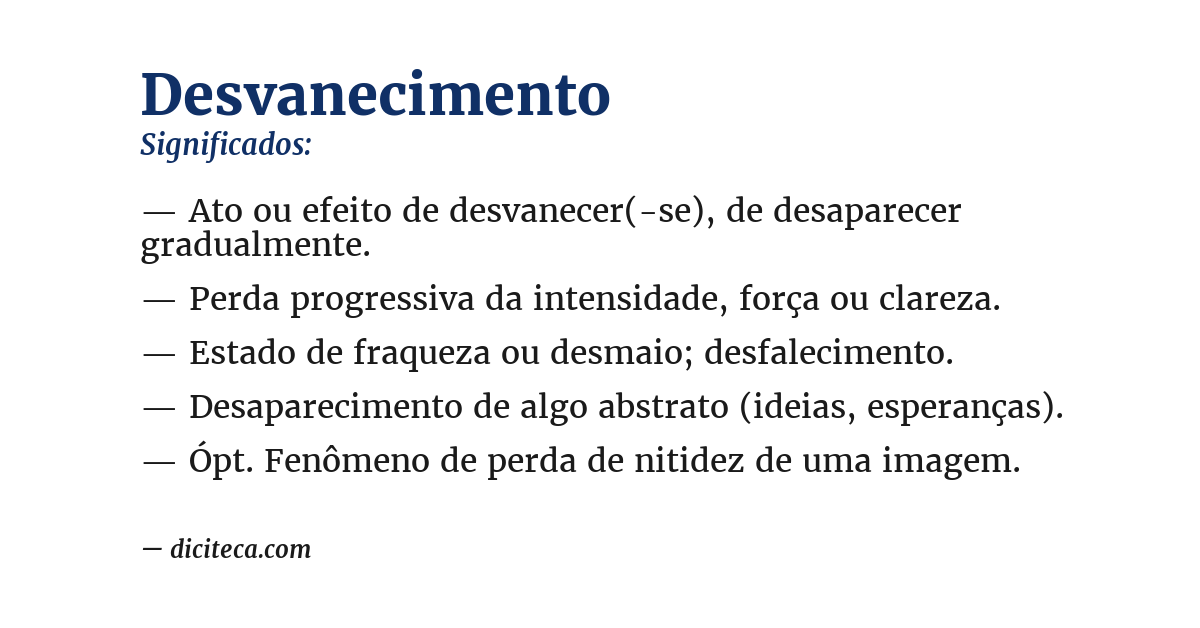 Significado de desvanecimento