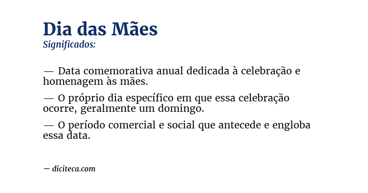 Significado de dia das mães