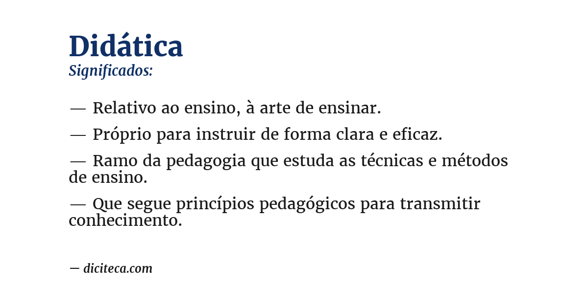 Significado de didática