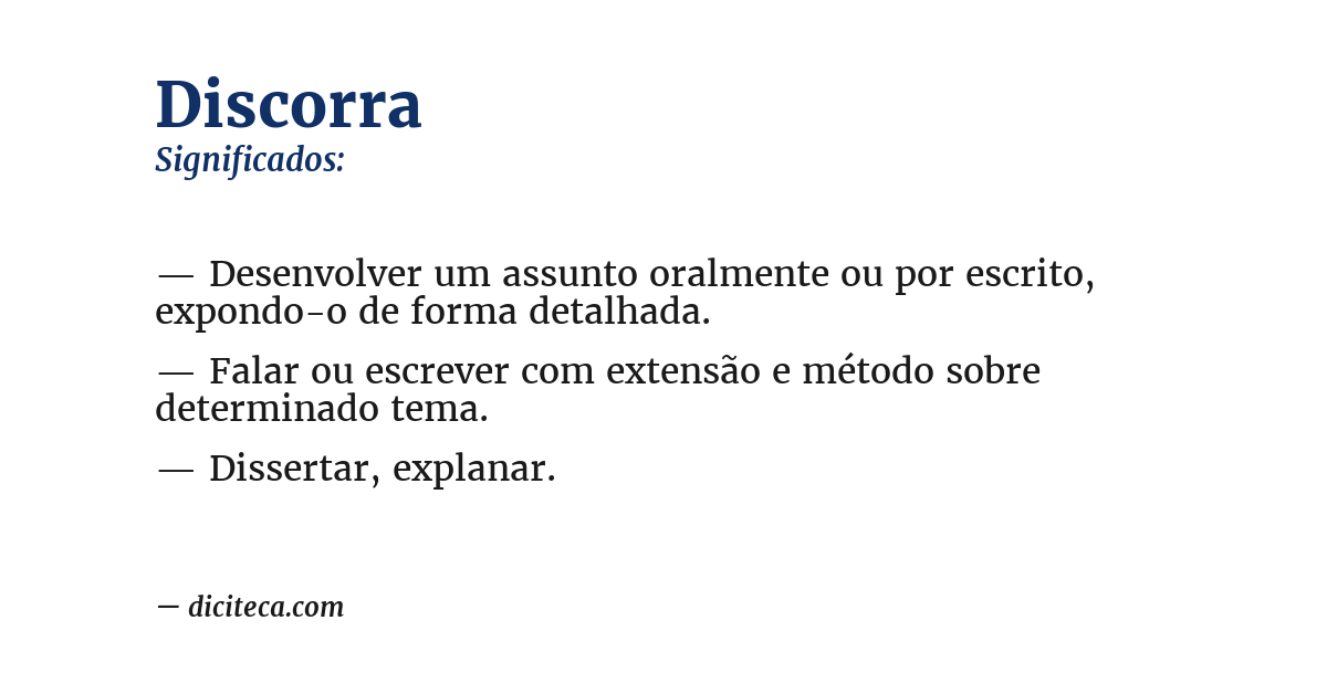 Significado de discorra