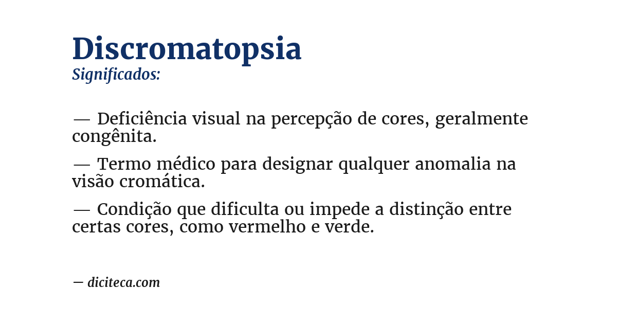 Significado de discromatopsia