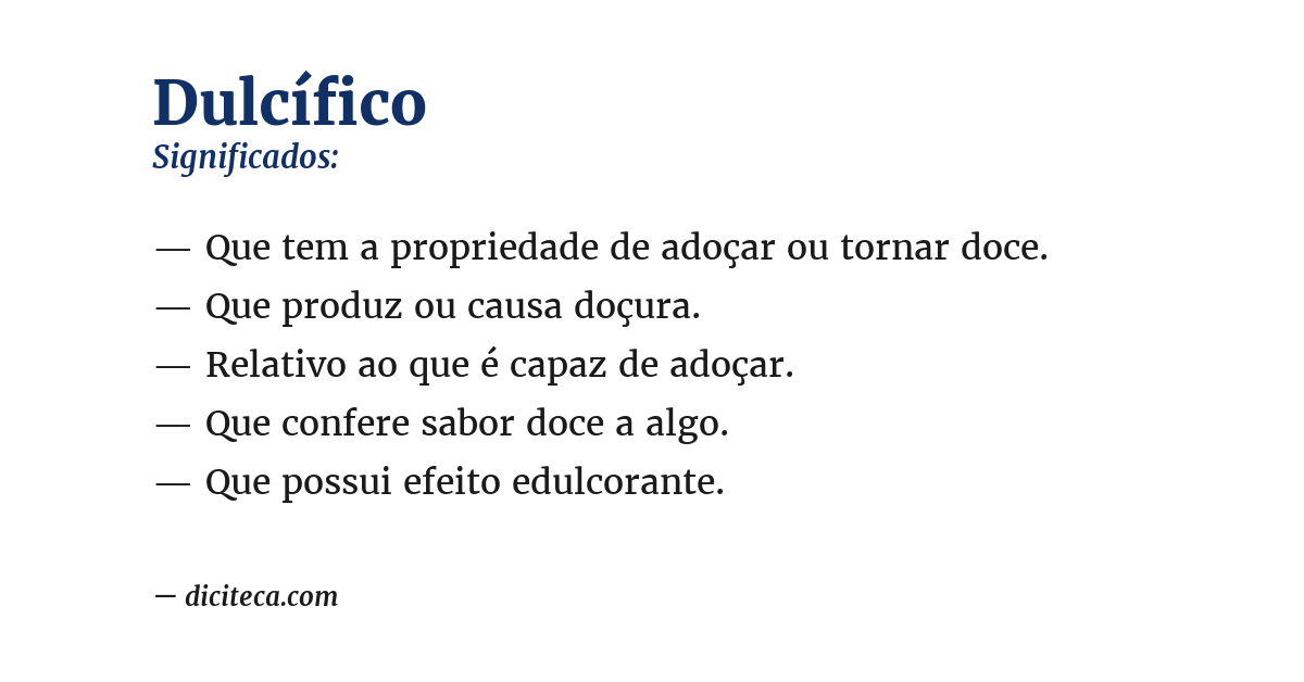 Significado de dulcífico