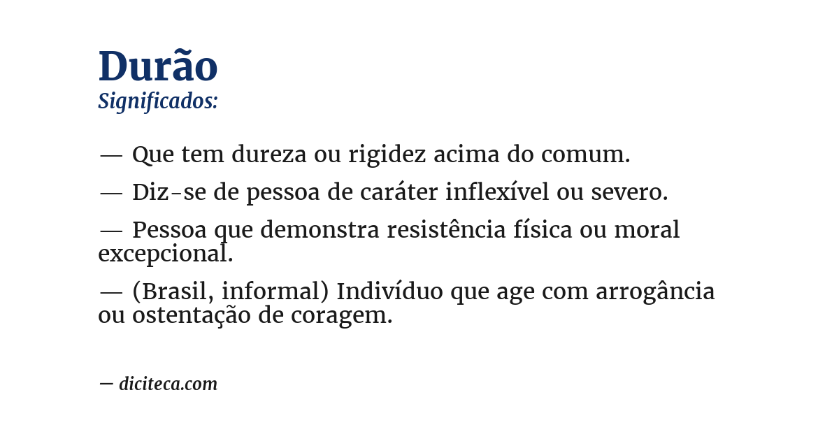 Significado de durão