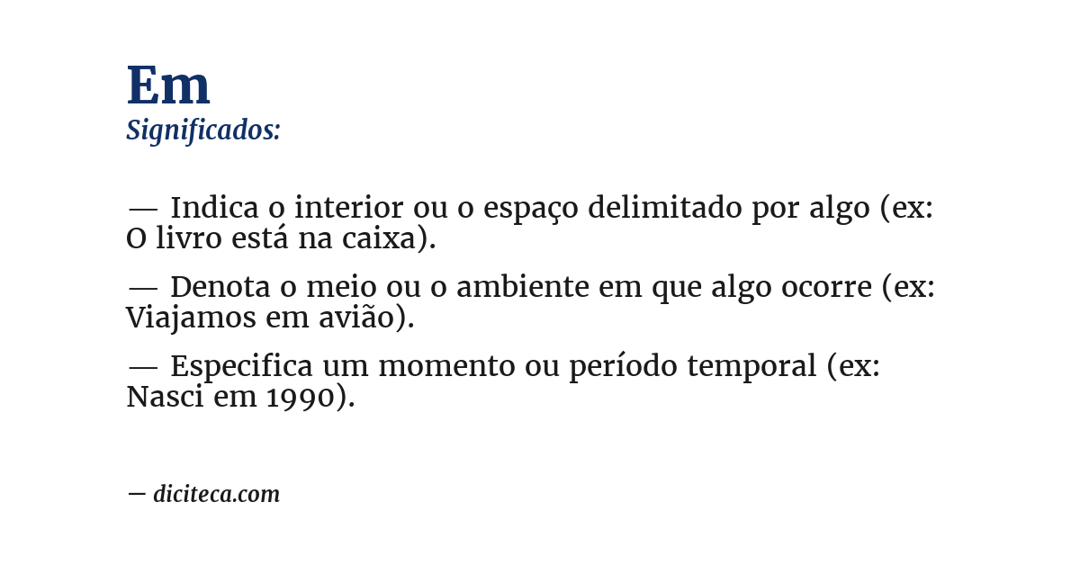Significado de em