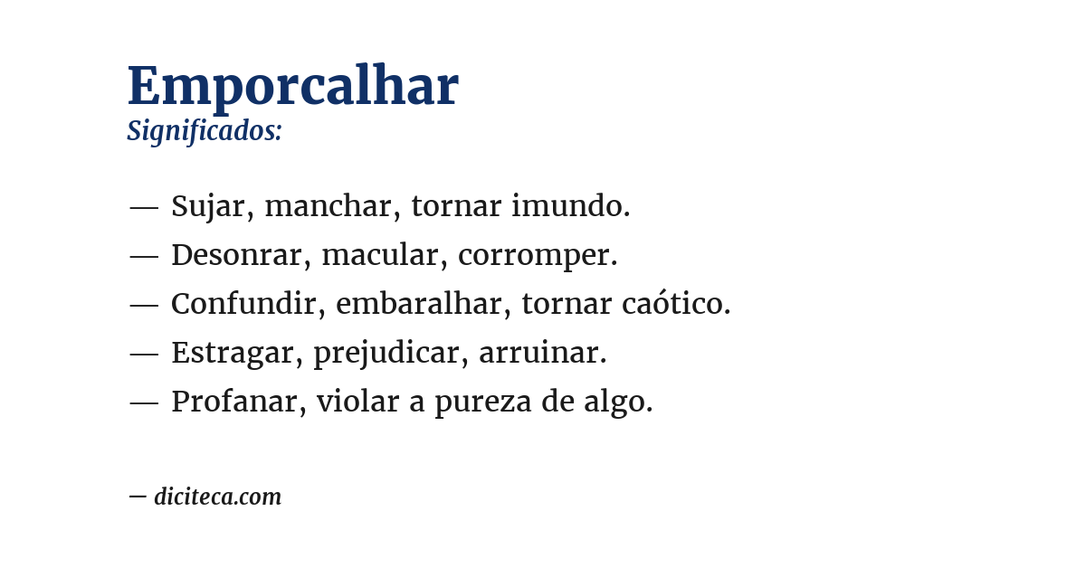 Significado de emporcalhar