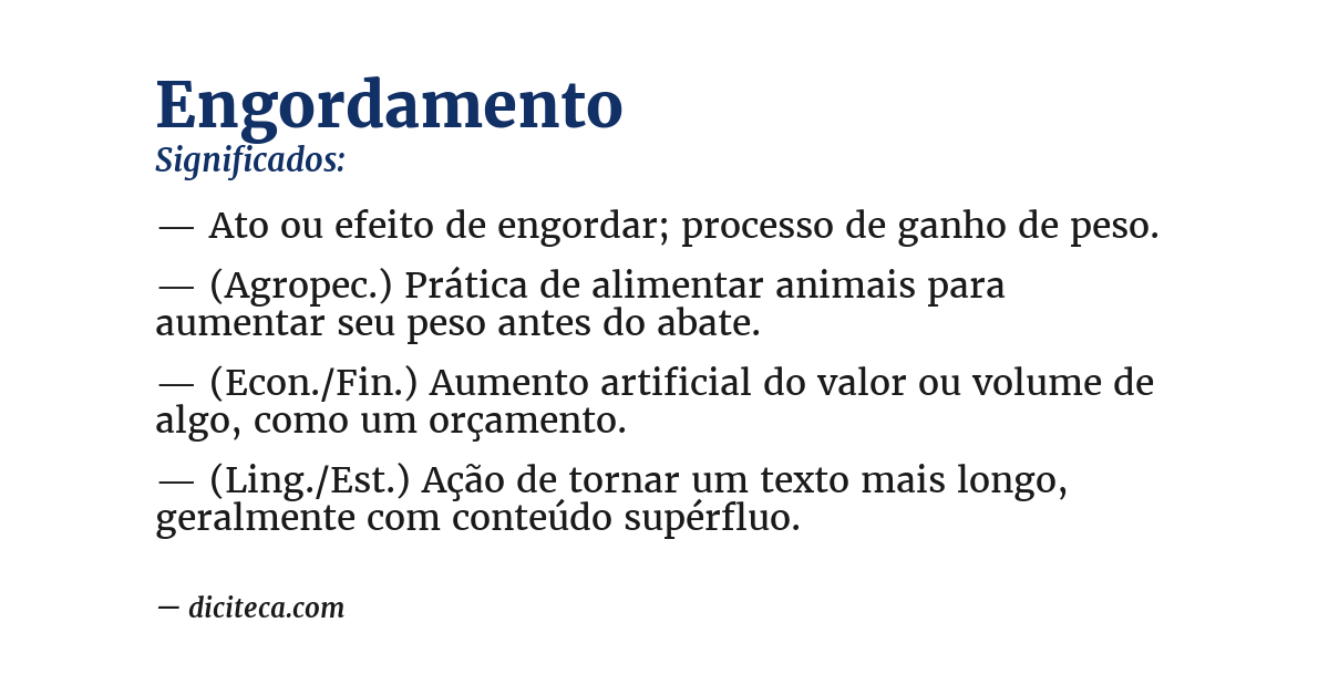Significado de engordamento