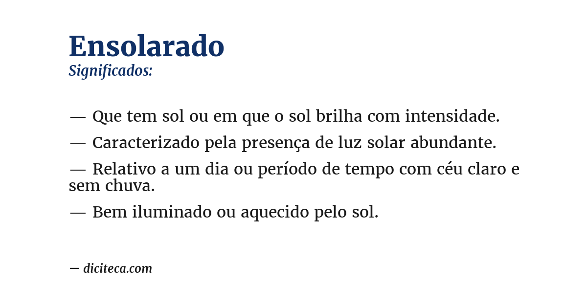 Significado de ensolarado