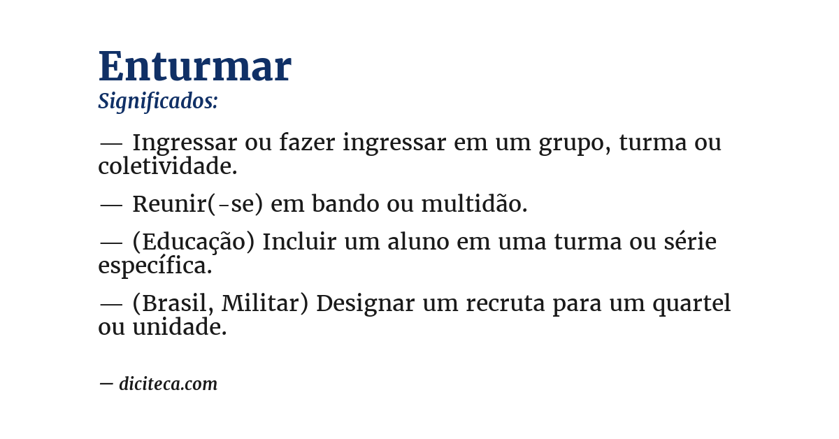Significado de enturmar